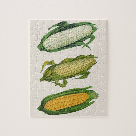 Vintage Food Healthy Vegetables, Fresh Corn on Cob Jigsaw ...