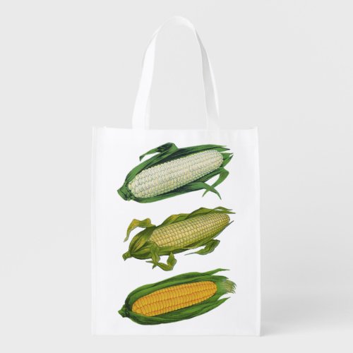 Vintage Food Healthy Vegetables Fresh Corn on Cob Reusable Grocery Bag