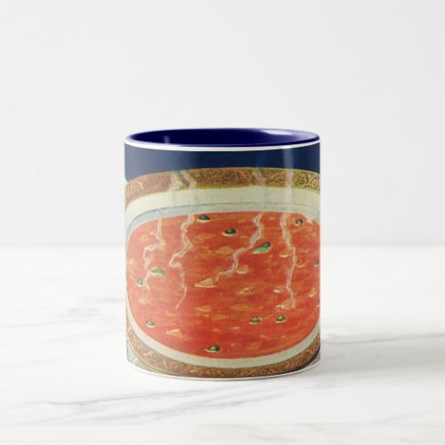 Vintage Food Hot Bowl of Tomato Soup with Peas Two_Tone Coffee Mug