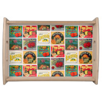 Vintage Food Labels Colorful Pattern