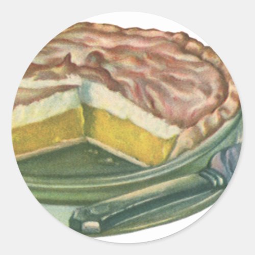 Vintage Food Lemon Meringue Pie Dessert Classic Round Sticker