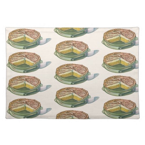 Vintage Food Lemon Meringue Pie Dessert Cloth Placemat