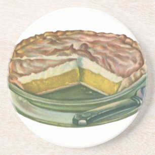 Vintage Food, Lemon Meringue Pie Dessert Coaster