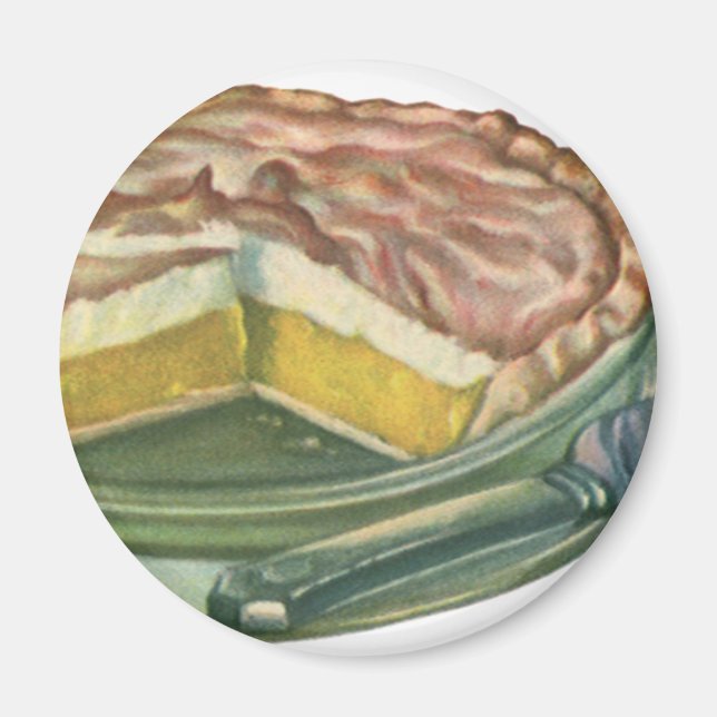 Vintage Food, Lemon Meringue Pie Dessert Magnet (Front)