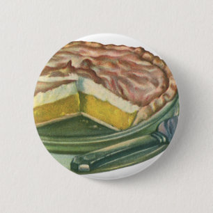 Vintage Food, Lemon Meringue Pie Dessert Pinback Button