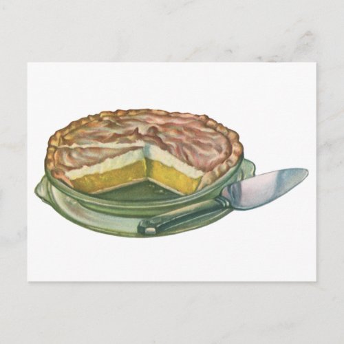 Vintage Food Lemon Meringue Pie Dessert Postcard