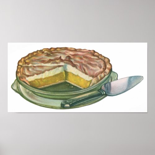 Vintage Food Lemon Meringue Pie Dessert Poster