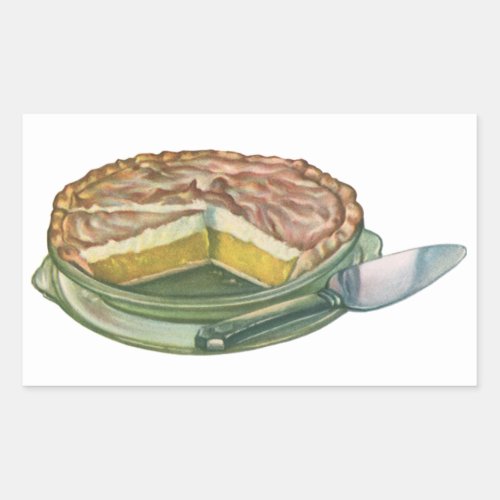 Vintage Food Lemon Meringue Pie Dessert Rectangular Sticker