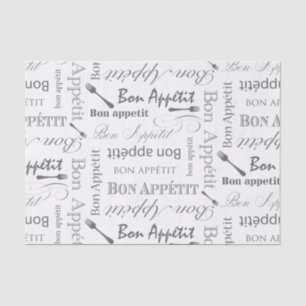 Vintage Food Lover's Gourmet Pattern Bon Appetit Tissue Paper