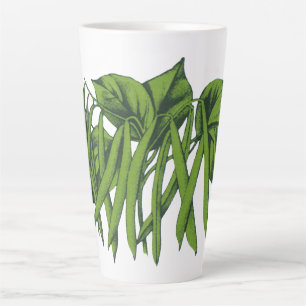 Vintage Food, Organic Green Beans Vegetables Latte Mug