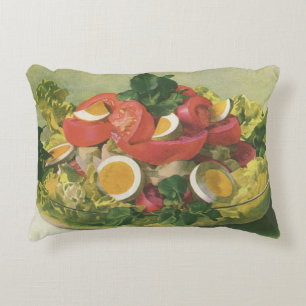 Vintage Food, Organic Mixed Green Mesclun Salad Accent Pillow