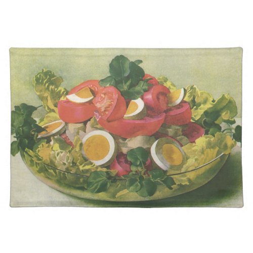 Vintage Food Organic Mixed Green Mesclun Salad Cloth Placemat