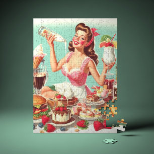 Vintage Food Pin-Up Illustration Jigsaw Puzzle