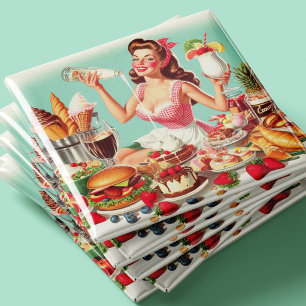 Vintage Food Pin-Up Illustration Magnet