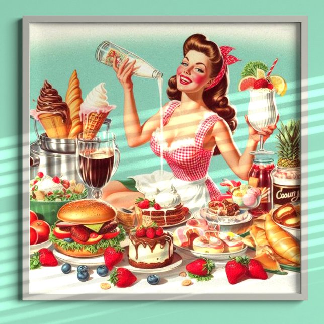 Vintage Food Pin-Up Illustration Poster (Creator Uploaded)