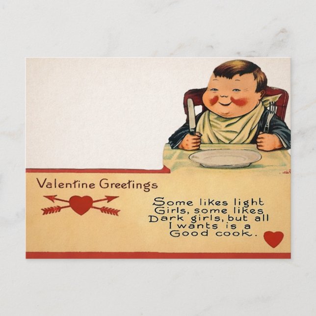 Vintage Food Valentine Postcard (Front)