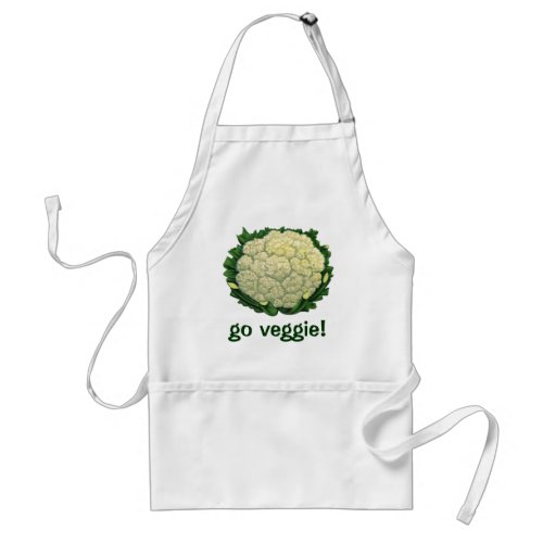 Vintage Food Vegetables Veggies Cauliflower Adult Apron