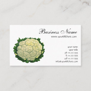 Vintage Food Vegetables Veggies Cauliflower Business Card