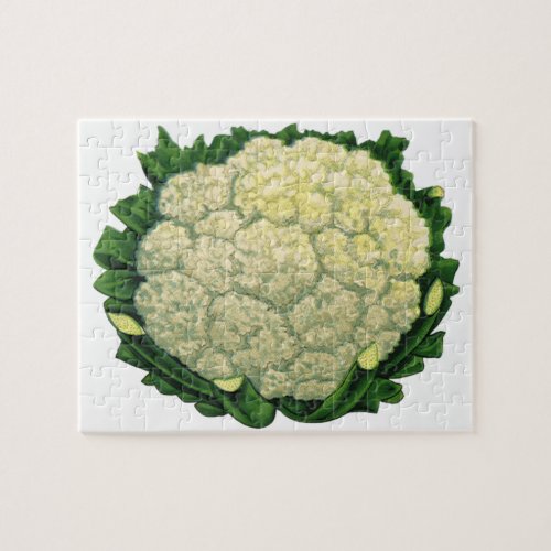 Vintage Food Vegetables Veggies Cauliflower Jigsaw Puzzle