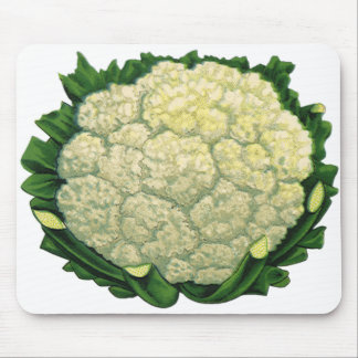 Vintage Food Vegetables Veggies Cauliflower Mouse Pad