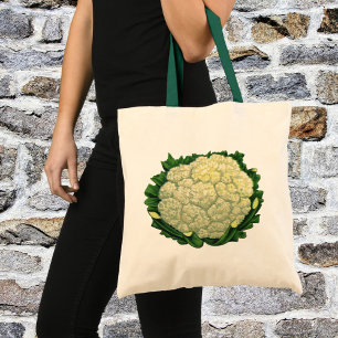 Vintage Food Vegetables Veggies Cauliflower Tote Bag