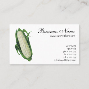 Vintage Food Vegetables White Corn on the Cob Business Card
