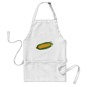Vintage Food Vegetables; Yellow Corn on the Cob Adult Apron