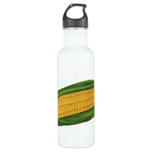Vintage Food Vegetables Yellow Corn on the Cob Water Bottle