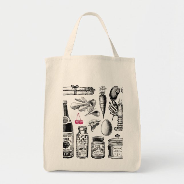 Vintage Foodie Tote Bag (Front)