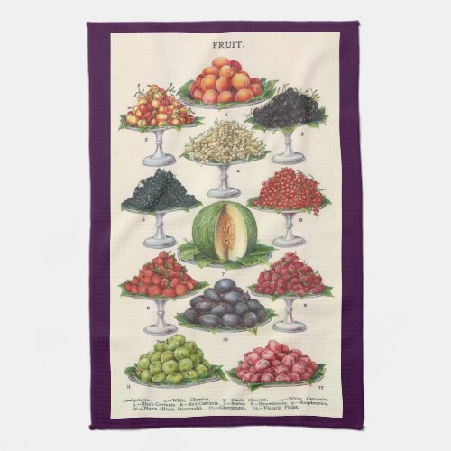 Vintage Foods Assorted Fruit on Trays for Catering Kitchen Towel