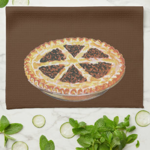 Vintage Foods Dessert, Fresh Baked Pecan Pie Kitchen Towel