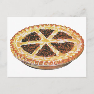 Vintage Foods Dessert, Fresh Baked Pecan Pie Postcard