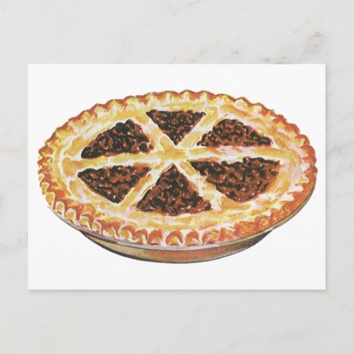 Vintage Foods Dessert Fresh Baked Pecan Pie Postcard