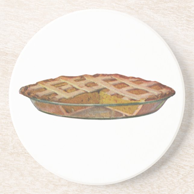 Vintage Foods, Dessert, Thanksgiving Pumpkin Pie Drink Coaster (Front)