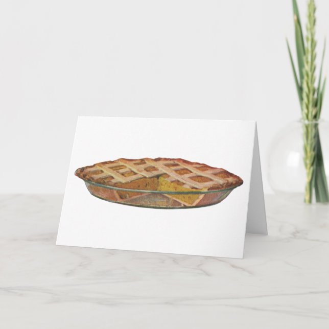 Vintage Foods, Dessert, Thanksgiving Pumpkin Pie Holiday Card (Front)