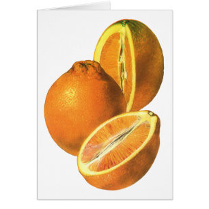 Vintage Foods, Fruit Organic Fresh Healthy Oranges Cards