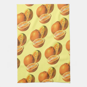 Vintage Foods, Fruit Organic Fresh Healthy Oranges Kitchen Towel