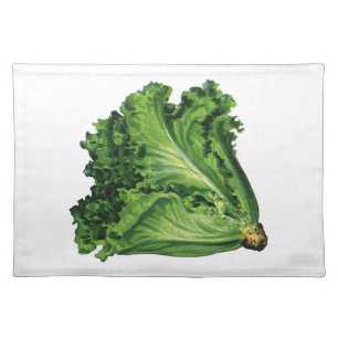 Vintage Foods, Green Leaf Lettuce Vegetables Cloth Placemat