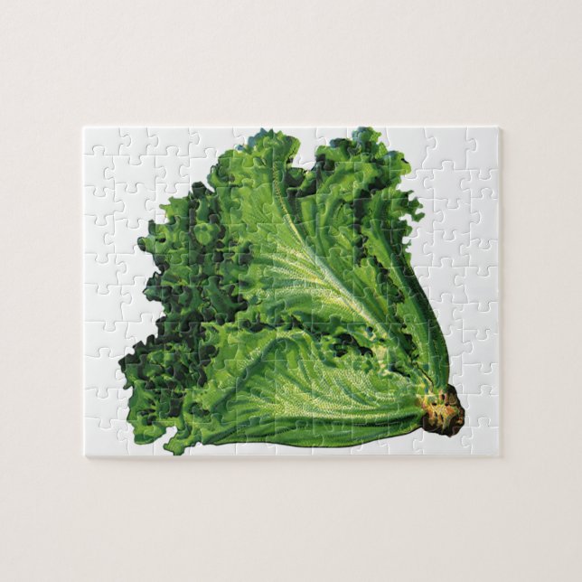 Vintage Foods, Green Leaf Lettuce Vegetables Jigsaw Puzzle (Horizontal)
