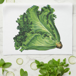 Vintage Foods, Green Leaf Lettuce Vegetables Kitchen Towel
