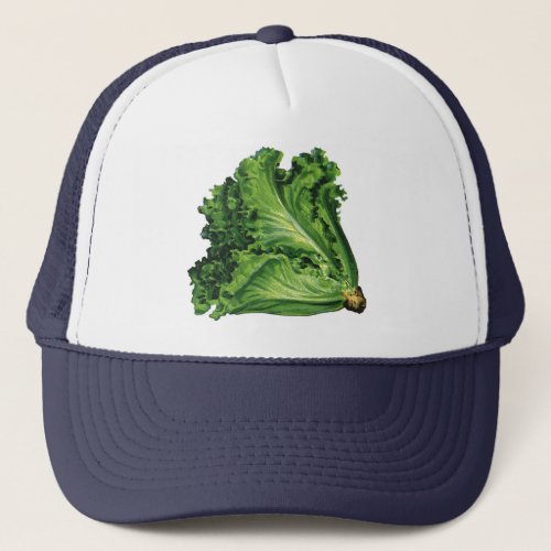 Vintage Foods Green Leaf Lettuce Vegetables Trucker Hat