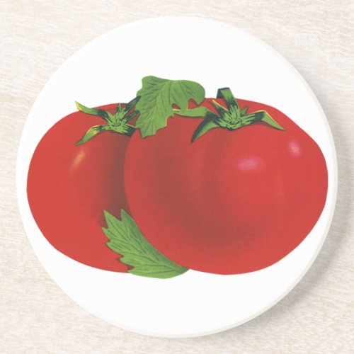 Vintage Foods Organic Red Ripe Heirloom Tomato Sandstone Coaster