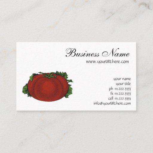 Customizable Vintage Foods, Fruits, Vegetables, Red Ripe Tomato Business Cards