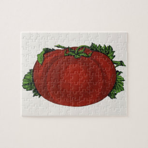 Vintage Foods, Ripe Tomato, Vegetables and Fruits Jigsaw Puzzle