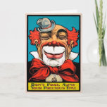 Vintage Fool Birthday Card<br><div class="desc">Custom restored,  high quality vintage clown image.</div>