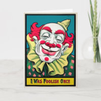 Vintage Foolish Clown Birthday Card
