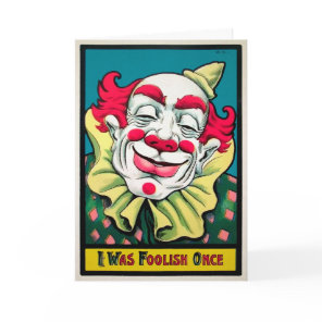 Vintage Foolish Clown Birthday Card