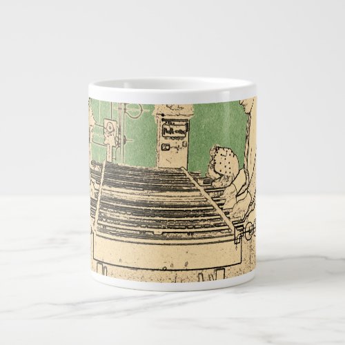 VINTAGE FOOSBALL FUZBOLL PHOTO ART TABLE FOOTBALL LARGE COFFEE MUG