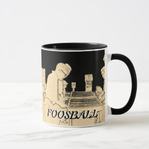 VINTAGE FOOSBALL FUZBOLL PHOTO ART TABLE FOOTBALL MUG