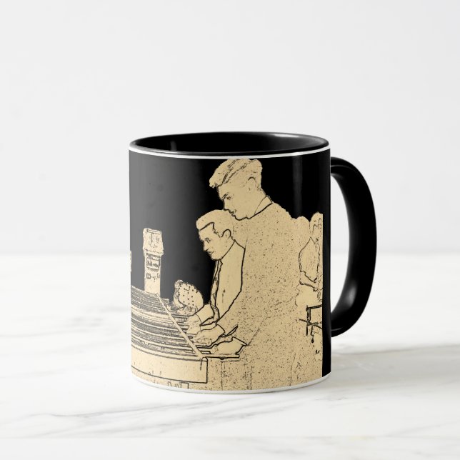 VINTAGE FOOSBALL FUZBOLL PHOTO ART TABLE FOOTBALL MUG (Front Right)